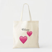 Olivia Personalisierte Tasche mit Herzen Emoji