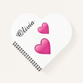 Olivia Personalisiertes Emoji-Herzen Notizbuch