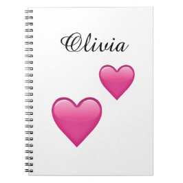 Olivia Personalisiertes Emoji-Herzen Notizbuch Notizblock