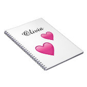 Olivia Personalized Emoji Hearts NoteBook Notizblock (Rechte Seite)