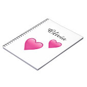 Olivia Personalized Emoji Hearts NoteBook Notizblock (Linke Seite)