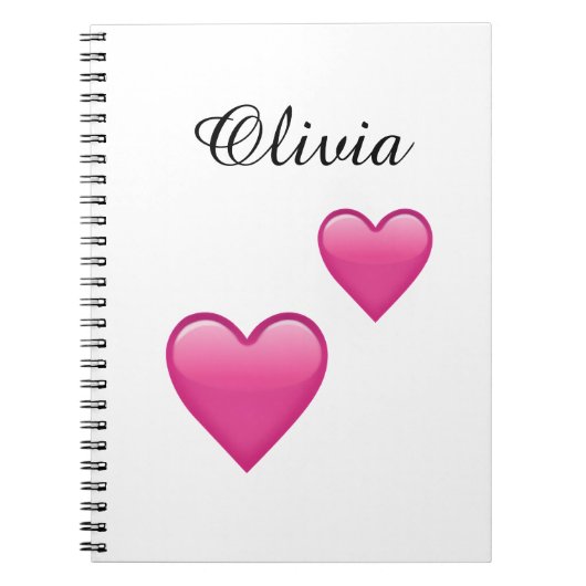 Olivia Personalized Emoji Hearts NoteBook Notizblock (Vorderseite)