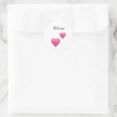 Olivia Personalized Emoji Hearts Round Stickers (Tasche)