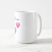 Olivia Personalized Hearts Emoji Mug Kaffeetasse (VorderseiteRechts)