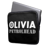 Olivia Petrol Head Laptopschutzhülle (Vorderseite Links)