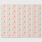Olivia Pigsley Blush Pink Wrapping Paper Geschenkpapier (Flach)