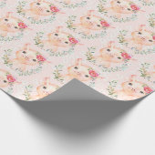 Olivia Pigsley Blush Pink Wrapping Paper Geschenkpapier (Ecke)