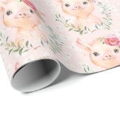 Olivia Pigsley Blush Pink Wrapping Paper Geschenkpapier (Rolleneckpunkt)
