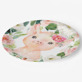 Olivia Pigsley Pig 9" Dessertplatte - Babydusche Pappteller (Schrägansicht)