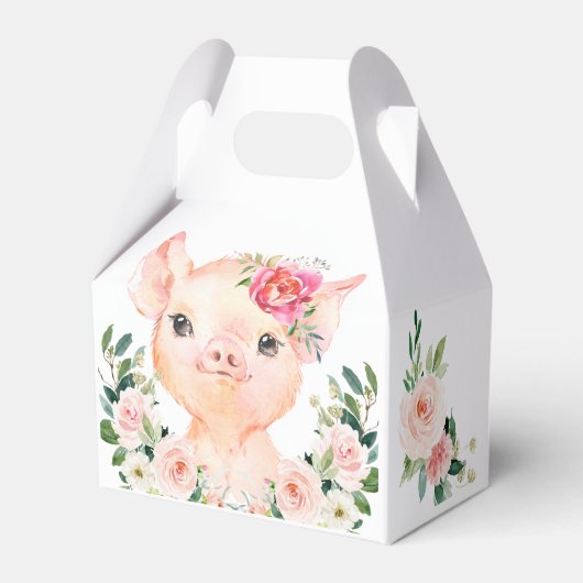 Olivia Pigsley - Pig Baby Shower Geschenkschachtel (Rückseite)