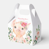 Olivia Pigsley - Pig Baby Shower Geschenkschachtel (Vorderseite)