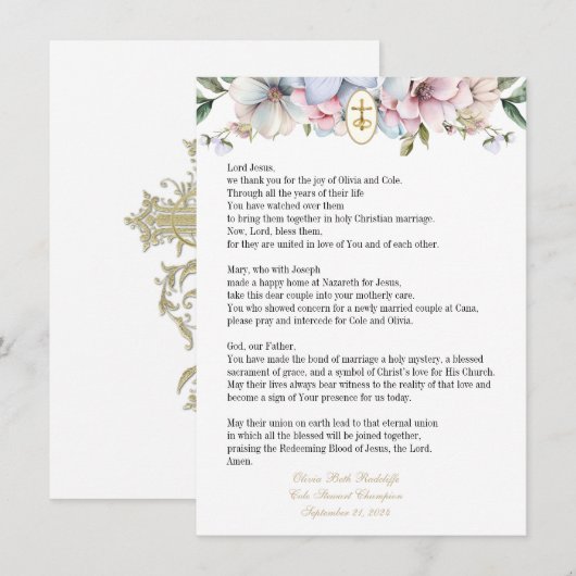 Olivia Prayer Cards (2) Einladung (Vorne/Hinten)