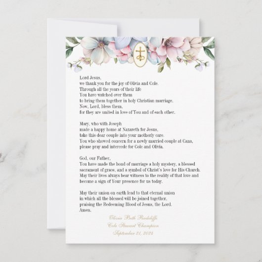 Olivia Prayer Cards (2) Einladung (Vorderseite)