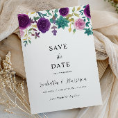 OLIVIA | Purple Floral Save the Date Template Einladung