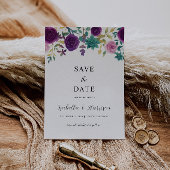 OLIVIA | Purple Floral Save the Date Template Einladung