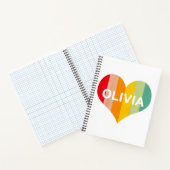 Olivia Retro Vintager Herzname Notizblock (Innenseite)