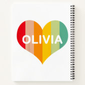 Olivia Retro Vintager Herzname Notizblock (Rückseite)