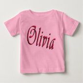 Olivia, Rosa-Cursive-Logo, Baby-T - Shirt (Vorderseite)
