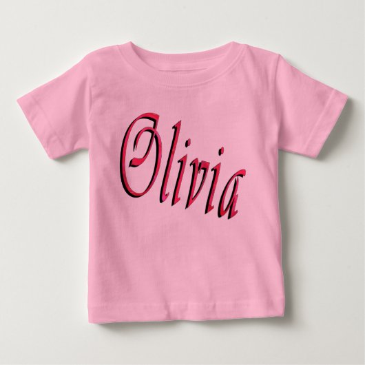 Olivia, Rosa-Cursive-Logo, Baby-T - Shirt (Vorderseite)