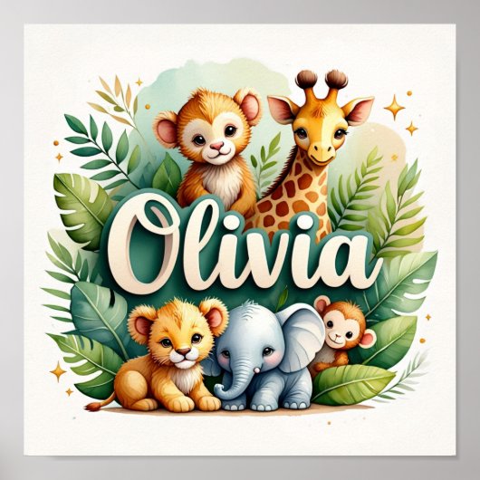 Olivia Safari Kinderzimmer Poster (Vorne)