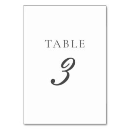 Olivia Simple Elegant Gray Wedding Tischnummer