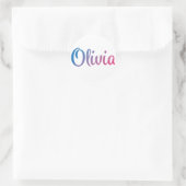 Olivia Stylish Cursive Runder Aufkleber (Tasche)
