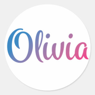 Olivia Stylish Cursive Runder Aufkleber