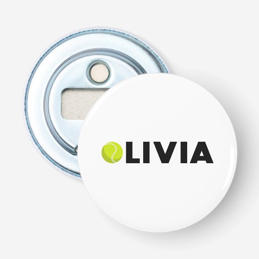 Olivia Tennis Flaschenöffner (Vorderseite)