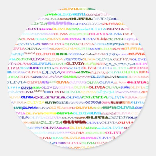 Olivia Text Design II Sticker (Vorderseite)