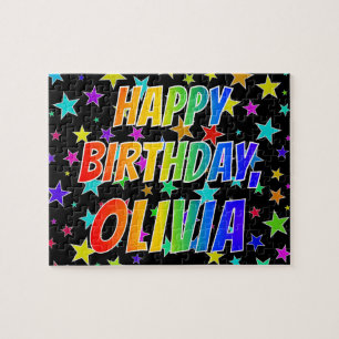 "OLIVIA" Vorname, Spaß "GLÜCKLICHER BIRTHTAG" Puzzle