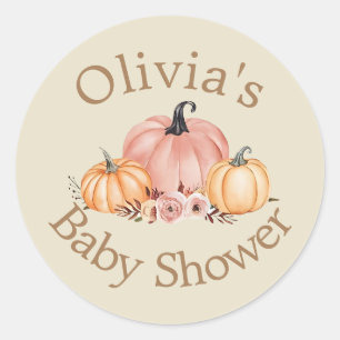 Olivia's Baby Shower Pumpkin Sticker