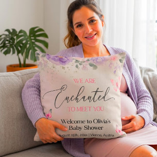 Olivias Babyshower-Empfang Schmetterling Blumenarr Kissen