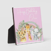 Olivia's Wild Birthday: Aquarell Animal Tableto Fotoplatte (Vorderseite)