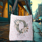 Olivia's zeitloses Grace - Boho Floral Monogram Tragetaschen Mit Langen Trägern