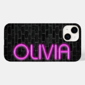 OLIVIEN in PINK Neon Lights Case-Mate iPhone Hülle (Rückseite (Horizontal))