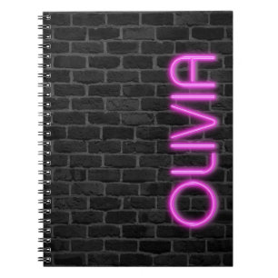 OLIVIEN in PINK Neon Lights Notizblock