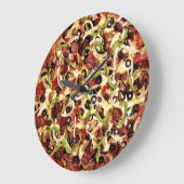 Olivpfefferzwiebel und Wurst Pizza Time Große Wanduhr (Winkel)