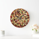 Olivpfefferzwiebel und Wurst Pizza Time Große Wanduhr (Zuhause)