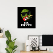 Olivrock and Roll Funny Rocker Olive Pub Dark BG Poster (Heimbüro)