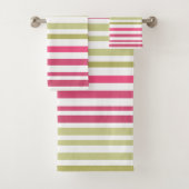 Olivrosa gestreift badhandtuch set (Insitu)