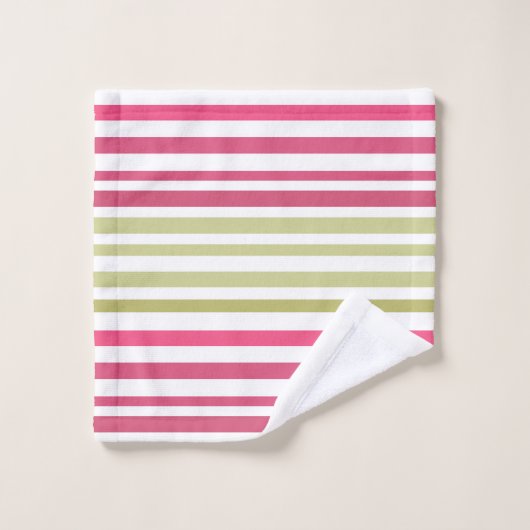 Olivrosa gestreift badhandtuch set (Waschlappen)