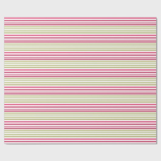 Olivrosa gestreift geschenkpapier (Flach)