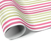 Olivrosa gestreift geschenkpapier (Rolleneckpunkt)