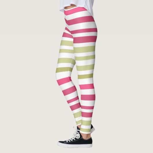 Olivrosa gestreift leggings (Links)