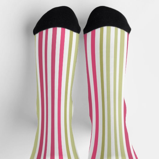Olivrosa gestreift socken (Oben)
