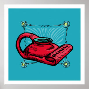 Öllampe Menorah Poster