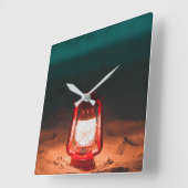 Öllampe Quadratische Wanduhr (Winkel)