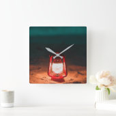 Öllampe Quadratische Wanduhr (Zuhause)