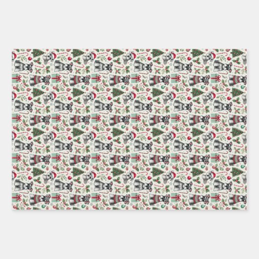 Ollie das süße Schnauzer-Packpapier Geschenkpapier Set (Vorderseite 3)