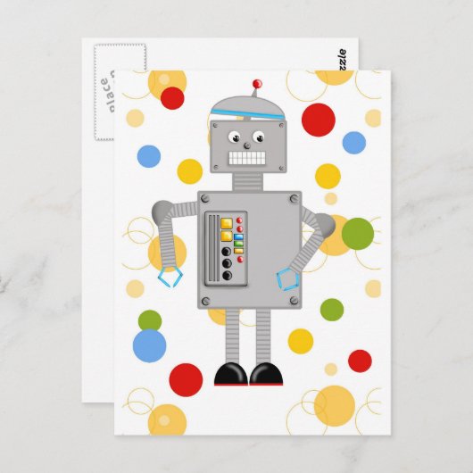 Ollie Der Roboter Postkarte (Vorne/Hinten)